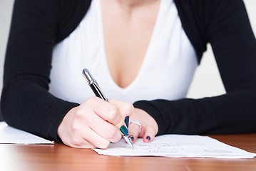 Image showing Writing girl