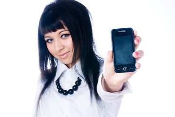 Image showing Girl with mobile phone