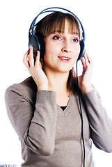 Image showing Woman listening music