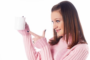 Image showing Woman with cup