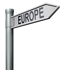 Image showing road sign to Europe