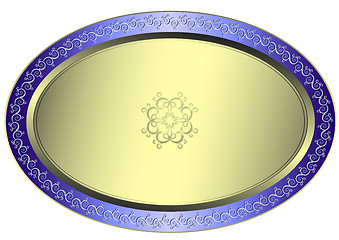 Image showing Silvery oval plate
