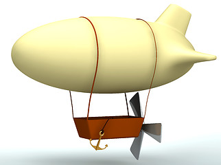 Image showing 3d cartoon dirigible balloon