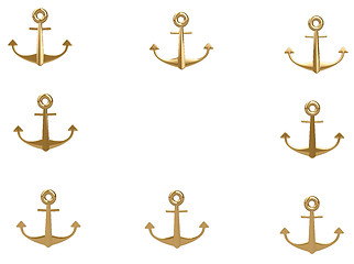 Image showing 3d gold anchor photo frame