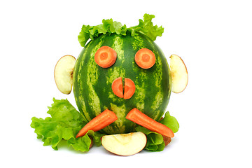 Image showing water melon funny head