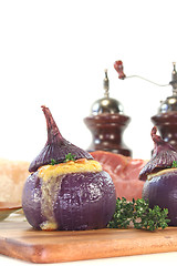 Image showing stuffed onions with goat cheese