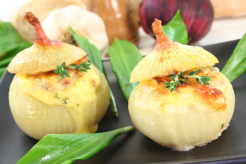 Image showing stuffed onions with goat cheese