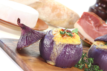 Image showing stuffed onions with goat cheese