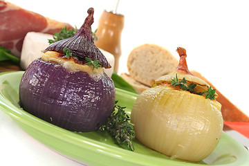 Image showing stuffed onions with goat cheese