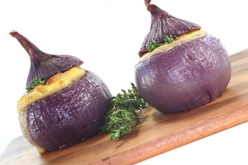 Image showing stuffed onions with goat cheese