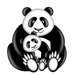 Image showing Mother and Baby Panda Bear