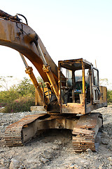 Image showing Heavy Duty Construction Equipment Parked at Worksite