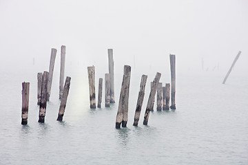 Image showing Remnants of an old with beautiful reflection. 