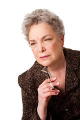 Image showing Senior woman thinking about future