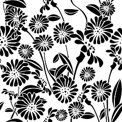 Image showing Seamless floral background, graphic pattern