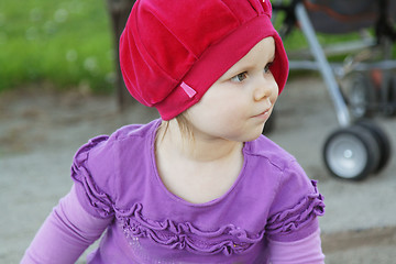 Image showing Toddler girl on playground