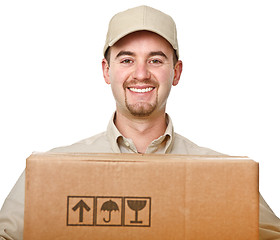 Image showing smiling delivery man