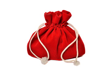 Image showing Red bag with gifts from Santa Claus