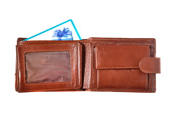 Image showing Brown wallet with discount card