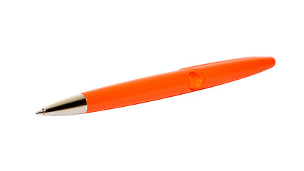 Image showing Orange ballpoint pen on a white background