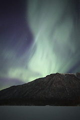 Image showing Northern Lights over Mirror Lake near Anchorage AK