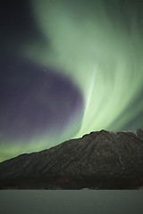 Image showing Northern Lights over Mirror Lake near Anchorage AK