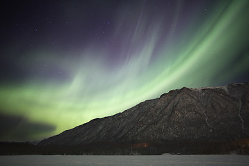 Image showing Northern Lights over Mirror Lake near Anchorage AK