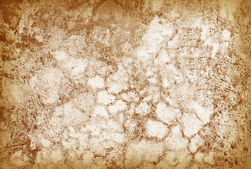 Image showing Old cracked grunge brown wall - retro background