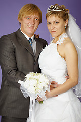 Image showing Wedding portrait of newlyweds