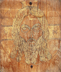 Image showing Old self-made Christian orthodox icon