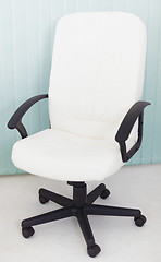 Image showing Big white office leather armchair for the chief