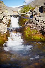 Image showing Alpine waterfall on small stream