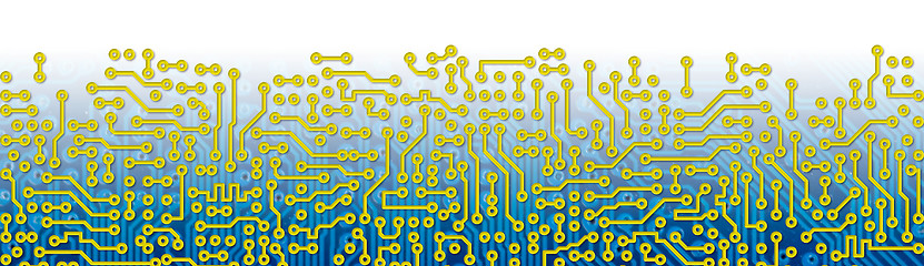 Image showing Blue circuit board graphical border