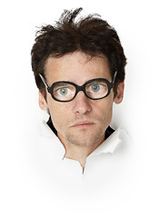 Image showing Funny man in an old-fashioned spectacles