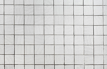 Image showing Wall covered with gray tile