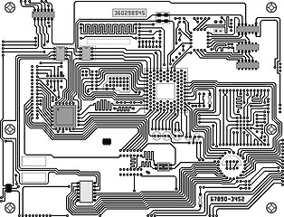 Image showing Technological industrial electronic circuit background