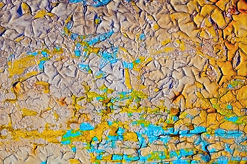 Image showing Cracked oil paint on wall surface