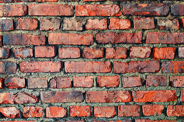 Image showing Old dilapidated brick wall - background