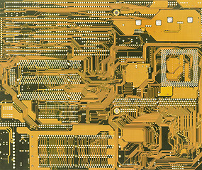 Image showing Green industrial circuit board electronic background