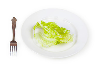 Image showing Green salad on a plate