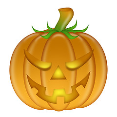 Image showing Halloween Carved Pumpkin Isolated on White Background