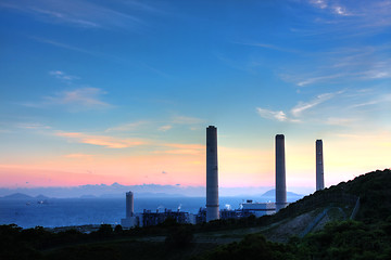 Image showing Mountain sunset in hongkong