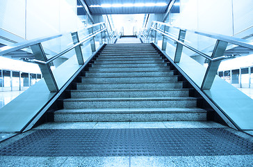 Image showing long stair in a train station in hong kong 