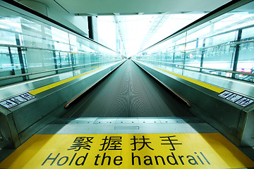 Image showing Hold the handrail