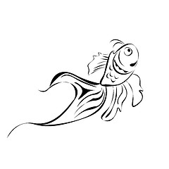 Image showing Line art fish