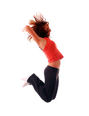 Image showing attractive teenage dancing over white background