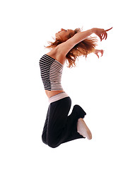 Image showing attractive teenage dancing over white background