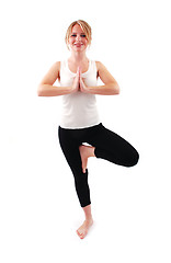 Image showing Beautiful girl practicing yoga