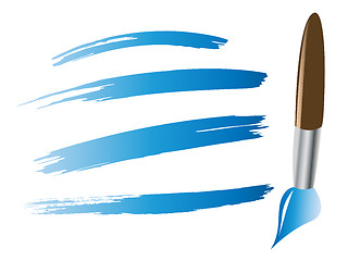 Image showing Paintbrush with brush stokes