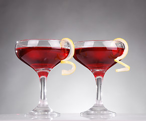 Image showing Photo of two Cosmopolitan cocktails 